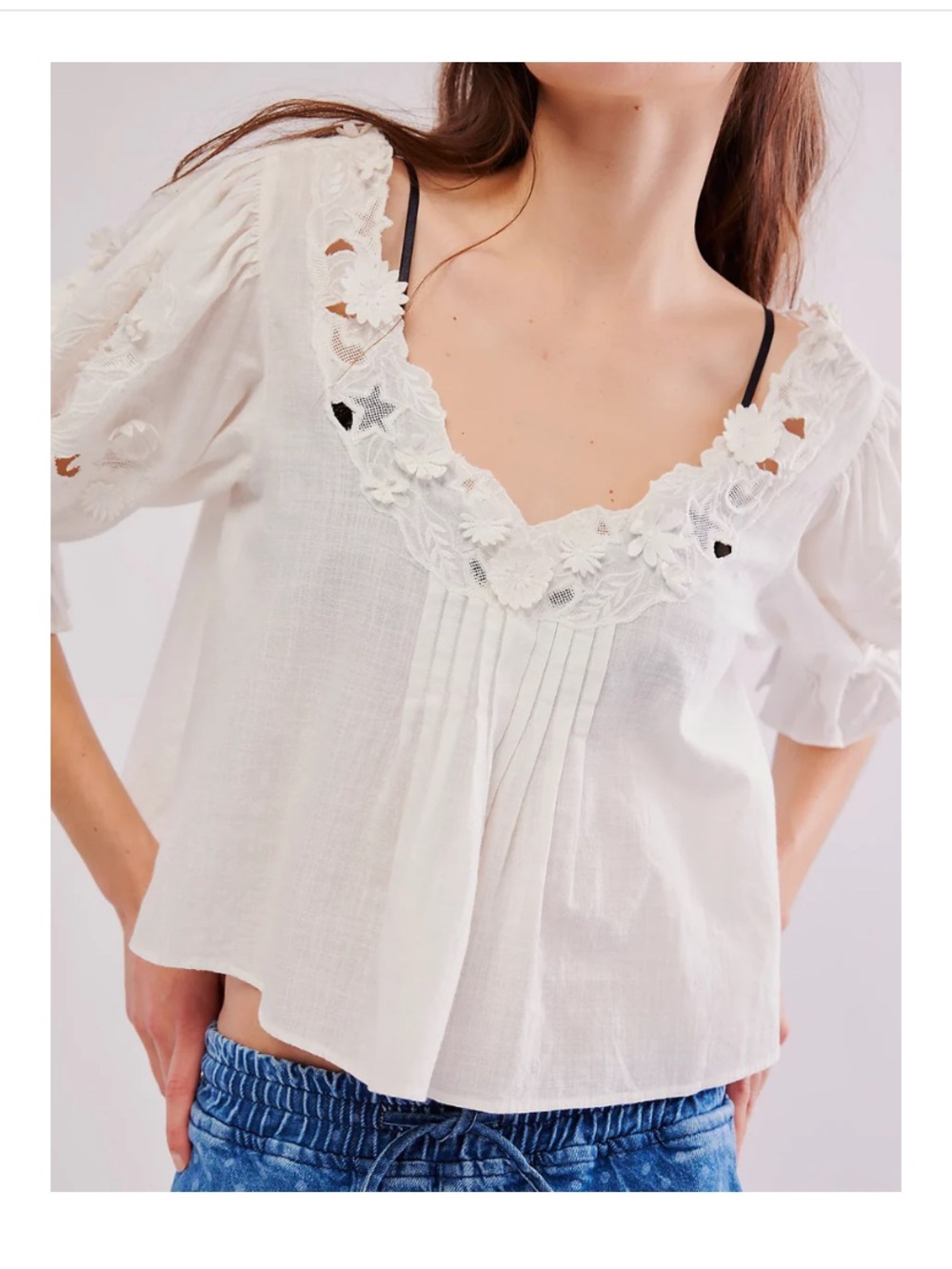 Free People Sophie embroidered top